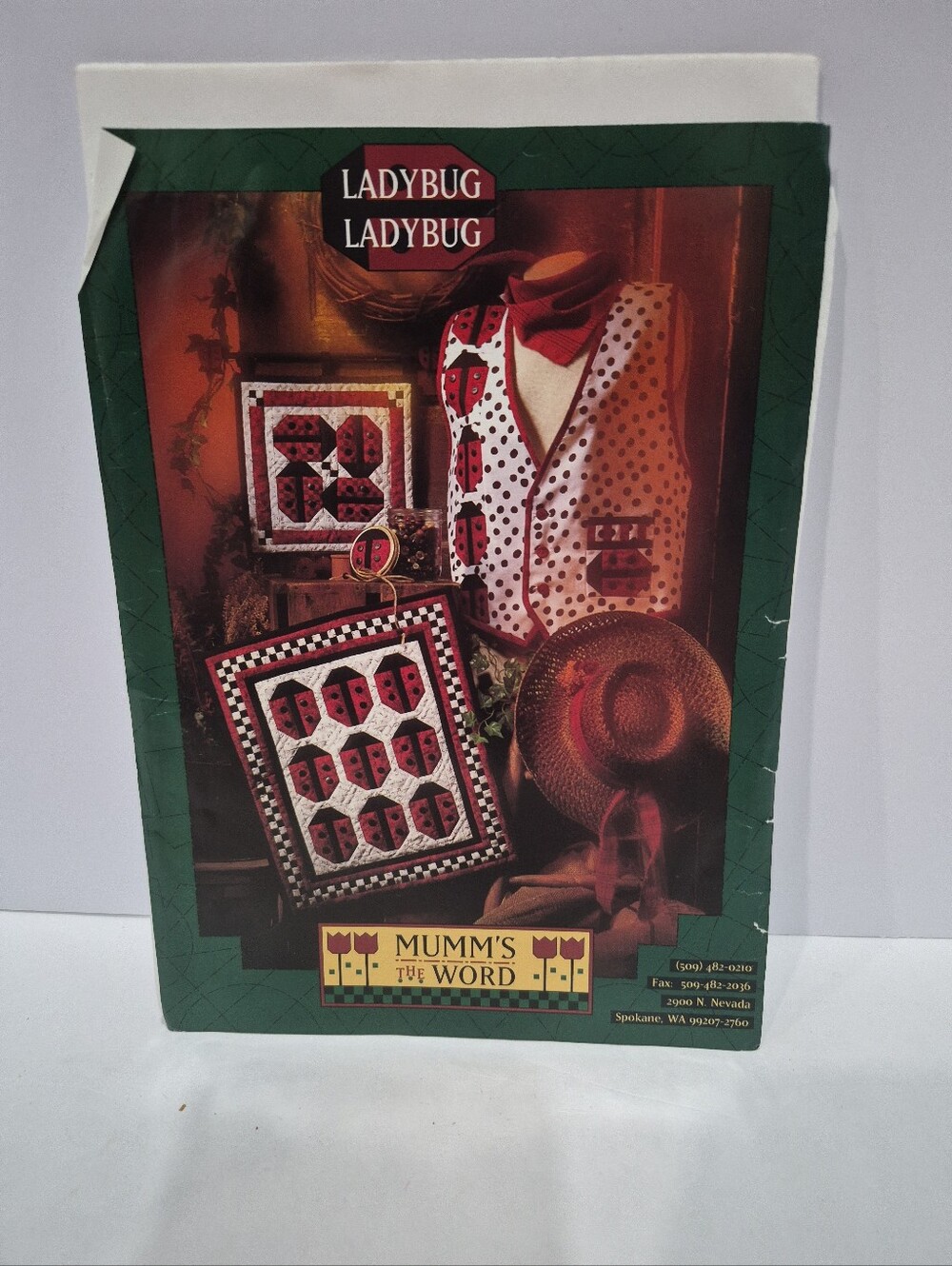 Vintage Ladybug Wall Hanging And Vest Pattern Sewing Kit Country Cottagecore